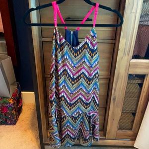 Colorful zipper-back dress